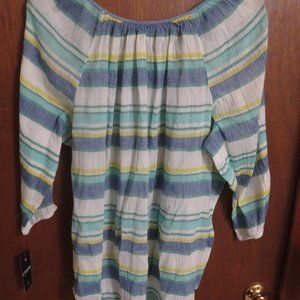 NWT  CHAPS BEACH VIEW BLOUSE WOMAN  1 X